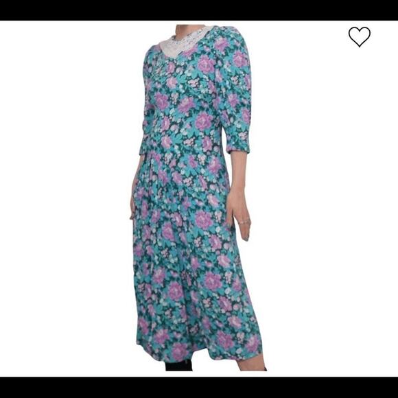 JANE SCHAFFHAUSEN MULTI LACE PRINT DRESS‎  6 - Picture 2 of 10